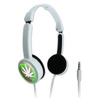 GRAPHICS & MORE Marijuana Leaf Pot Weed Psychedelic Novelty Travel Portable On-Ear Foldable Headphones