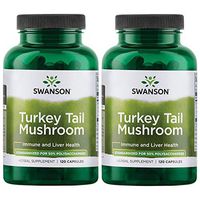 Swanson Turkey Tail Mushroom Supplements Immune Support Liver Support Cellular Health 500 mg 120 Capsules (2 Pack)