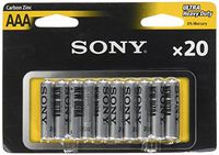 Sony R03NUB20A Heavy-Duty Carbon Zinc AAA Batteries, 20 Pack