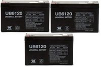 Universal Power Group UB6120 6V 12AH - 12 Amp Streamlight Litebox Battery - 3 Pack
