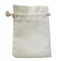 LEORX 10pcs Drawstring Linen Jute Bag Wedding Favor Gift Candy Bag (White)