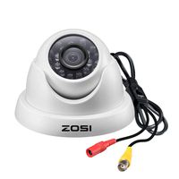 ZOSI 720P 4-in-1 TVI/CVI/AHD/CVBS Security Cameras 24PCS IR LEDs 3.6mm Lens 1280TVL Outdoor Indoor Day Night Surveillance CCTV Camera for HD-TVI, AHD, CVI, and CVBS/960H Analog DVR Systems(White)
