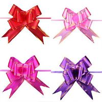 Ewanda store 40 Pcs Assorted Colors Christmas Gift Pull Bows with String Ribbon Festival Gift Wedding Car Decoration Pull Bows