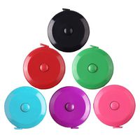 Tape Measure 150 cm 60 Inch Push Button Tape Body Measuring Soft Retractable for Sewing Double-Sided Tailor Cloth Ruler (Sky Blue Purple Green Red Pink Black) 6Pack by MXRS