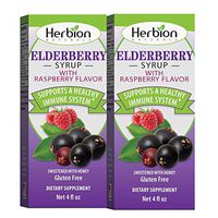 Herbion Naturals Elderberry Syrup 4 fl oz – Healthy Immune System for Adults and Children (1 Year) - Honey Sweetened with Natural Raspberry Flavor - No Artificial Ingredients - USA. (Pack of 2)
