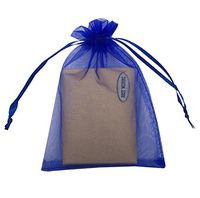 SUNGULF 100pcs Organza Pouch Bag Drawstring 5x7" 13x18cm Strong Gift Candy Bag (Royal Blue)