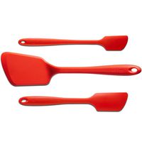 3 Piece Premium Silicone Spatula Set, Red