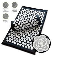 DNDN Lotus Acupuncture Mat and Pillow, Acupuncture Pad and Acupuncture Pillow for Therapy Back Neck Pain Relief Sciatic Pain (Black)
