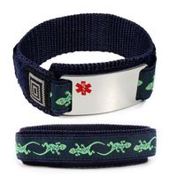 Hemophilia Medical ID Alert Bracelet with Lizard Adjustable Wristband (Hooks and Loops).