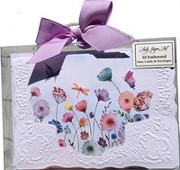 Lady Jayne Dragonfly Wildflowers Embossed Note Cards with Lavender Envelopes ~ 25954, 10 ct
