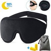 Ergonomic Sleep Mask for Women Men - Upgraded 3D Eye Mask for Sleeping, No Pressure Sleeping Mask with Earplug Travel Pouch, Adjustable Night Mask Eye Cover for Travel/Shift Work/Naps, Black