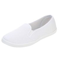 Goddessvan Womens Slip-on Midi Skate Shoes Casual Versatile Comfortable Canvas Flat Casual Shoes White