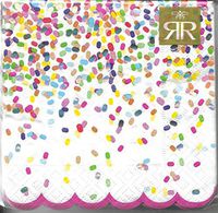 Roberts and Reid Scalloped Beverage Napkins"Sparly Confetti" 40 Count