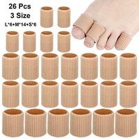 26 Pieces Toe Cushion Tube 0.98 Inches Toe Tubes Sleeves 3 Different Size Soft Gel Corn Pad Protectors for Cushions Corns,Blisters, Calluses, Toes and Fingers.
