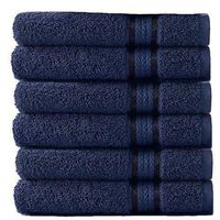 COTTON CRAFT - 6 Pack - Ultra Soft Extra Large Hand Towels 16x28 Night Sky- 100% Pure Ringspun Cotton - Luxurious Rayon Trim - Ideal for Daily Use - Each Towel Weighs 6 Ounces