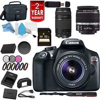 Canon Eos Rebel T6 Digital SLR Camera w/18-55 is II Lens + Canon 75-300 ED III Dual Lens USA Bundle
