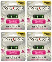 Rayovac 16 x Platinum pre-Charged (New Hybrid Replacement) 800 mAh Rechargable AAA NiMH Batteries w/Free Battery Holders (16 Batteries)