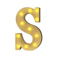 YOUZONE LED Marquee Letters LED Letter Lights Alphabet Light Up Sign Decoration Letters A - Z Symbol & for Wedding Birthday Party Battery Powered Christmas Lamp Night Light Home Bar Decoration (S)