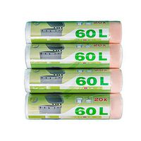 Lengthen the kitchen garbage bag 60L 13 gallons 80 pieces (white, 13 gallons)