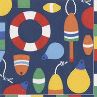 Caspari Cocktail Napkins Paper Napkins 5" x 5" Party Napkins Beach Wedding Beach Party Decor Nautical Baby Shower -Harbor Navy Pk of 40