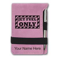 Mini Notepad, Jet Fuel Only, Personalized Engraving Included (Pink)