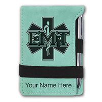 Mini Notepad, EMT Emergency Medical Technician, Personalized Engraving Included (Teal)