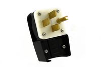 Leviton 8432-P 30 Amp, 250 Volt, Straight Blade, Plug, Industrial Grade, Grounding, Angle, Black