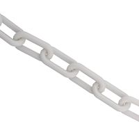 BIS Plastic Chain Links in White - 2in x 125ft - White Chain for Crowd Control, Halloween Chains, Prop Chains