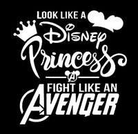 LLI Look Like A Princess Fight Like an Avenger | Decal Vinyl Sticker | Cars Trucks Vans Walls Laptop | White | 7.5 x 5.5 in | LLI1441