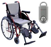 Karman S-Ergo 115 Ultra Lightweight Ergonomic Wheelchair | Seat Size 16" X 17" | Upgraded to Elevating Legrests | Quick Release Wheels in Red & Free Silver Safety Alarm!!