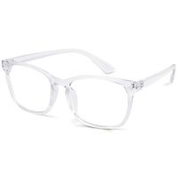 Blue Light Blocking Glasses - Computer Glasses- Anti Glare, Transparent Lens (No Magnification), Gaming Glasses and UV Blocker - Large Square Black Frames - Protect from Eye Strain (Transparent)