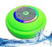 Bluetooth Waterproof Wireless Speaker with Color Changing LED Lights. IPX4 Waterproof Rating with Removable Suction Cup, Handsfree Speakerphone, MicroSD Slot for Local Playback & FM Radio!