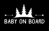 CCI Baby on Board Trees and Arrows Decal Vinyl Sticker|Cars Trucks Vans Walls Laptop| White |6.5 x 3.25 in|CCI1428