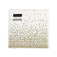Pack of 20 Confetti Luncheon Size Paper Napkin Silver Gold 6.5" x 6.5"