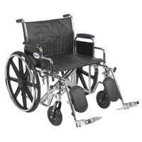 Drive Medical Sentra EC Heavy Duty Wheelchair with Various Arm Styles and Front Rigging Options, Black, Bariatric, 24 Inch