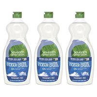 Seventh Generation Dish Liquid Soap, Fragrance Free, 25 oz, Pack of 3 (Packaging May Vary)