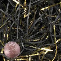 6oz Bag Black & Metallic Gold VERYFINE Fine Cut Gift Basket Shred Paper Filler Bedding nfLG -1690