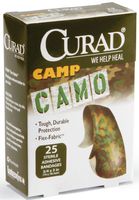 Medline CUR45701Z Curad Camo Fabric Adhesive Bandages, 3/4"X3", Camoflage Green (Box of 1)