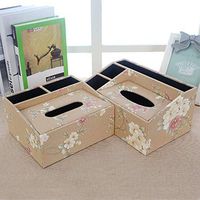 T-ZJHC Multi-Function Tissue Box Desktop Living Room Coffee Table Remote Control, Pink Plum, Large (26.5 12 9.5 16.5CM)