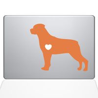 The Decal Guru I Love My Rottweiler Decal Vinyl Sticker, 13" MacBook Pro (2015 & Older Models), Orange (1484-MAC-13P-P)