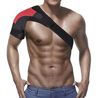 1pc Shoulder Stability Brace with Pad for Ice Pack- Light and Breathable Shoulder Support Wrap for Rotator Cuff, Dislocated AC Joint, Shoulder Pain, Shoulder Compression Sleeve (red, Right)