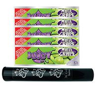 Herb Airtight Tube Pocket Protector with Juicy Jay's White Grape 1.25 Flavored Hemp Rolling Papers 5 Count DC Crafts Nation- Ganesha