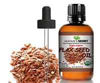 USDA Certified Virgin Organic Flax Seed Oil, Unrefined Virgin, Cold Pressed, Linum Usitatissimum, 4 OZ