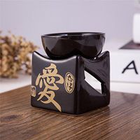 Feng Shui Zen Ceramic Essential Oil Burner Diffuser Tea Light Holder Great For Home Decoration & Aromatherapy "LOVE" OLBA105