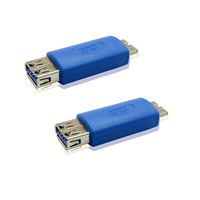 Sienoc 2-Pack High Speed USB 3.0 Extender Coupler Micro B Male to A Male Adapter Connectors