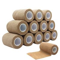 Estong 3"x5 Yards Vet Tape Wrap Wrist Ankle Bandage Stretch Self-Adherent Tape for Sports Linen 12 Rolls