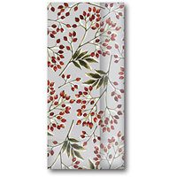 Jillson & Roberts Large Cello Bags with Twist Ties, Snow Berries, 100 Pieces