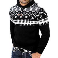 Smoxx Men's Soft Cotton Cable Stitch Crewneck Sweater, Pullover Knitted Cardigan Coat Hooded Sweater Jacket Outwear for Autumn Winter