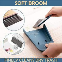 Mini Desktop Sweep Cleaning Brush Small Broom Dustpan Set (White)