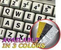 ENGLISH UK LARGE LETTERING KEYBOARD STICKERS (UPPER CASE) WHITE BACKGROUND FOR DESKTOP, LAPTOP AND NOTEBOOK